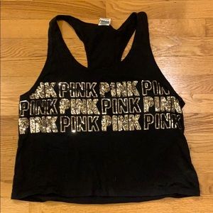 PINK racerback tank with sequins ✨